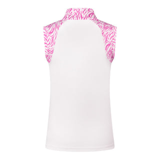 Pure Golf Dew Sleeveless Polo - Azalea Zebra
