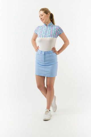 Pure Golf Truth Cap Sleeve Polo -Geo Flower