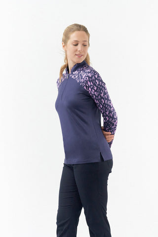 Pure Golf Maple Long Sleeve Zip Top - Lavender Flurry