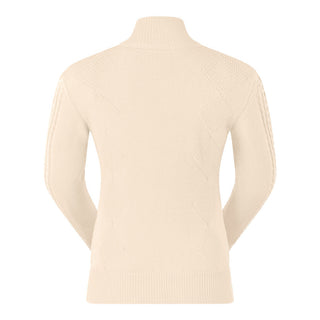 Pure Golf Sorrell Cable Knit  Lined Ladies Golf Jumper - Champagne