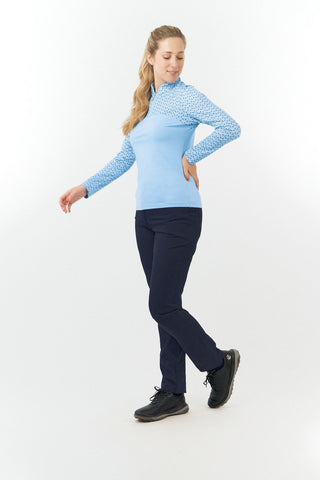 Ladies Golf Cedar Long Sleeve Zip Top - Soar - Pure Golf