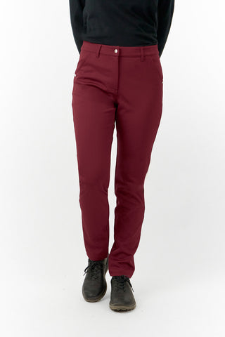 Pure Golf Bernie Lined Ladies Golf Trousers - Merlot