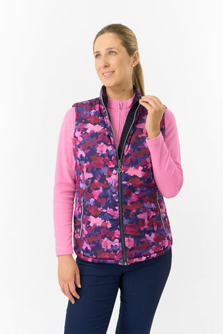 Pure Golf Ladies Eve Reversible Gilet- Autumn Aquarelle