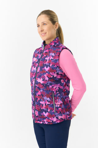 Pure Golf Ladies Eve Reversible Gilet- Autumn Aquarelle