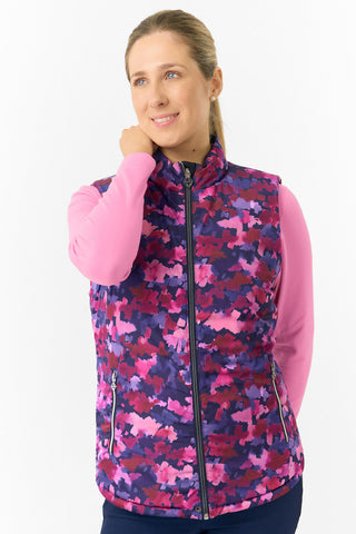 Pure Golf Ladies Eve Reversible Gilet- Autumn Aquarelle