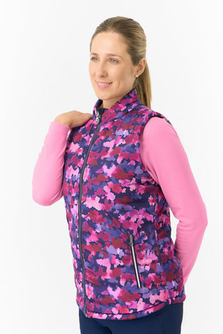 Pure Golf Ladies Eve Reversible Gilet- Autumn Aquarelle