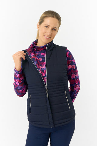 Pure Golf Ladies Eve Reversible Gilet- Autumn Aquarelle