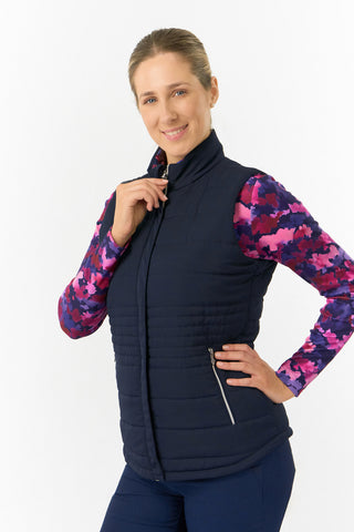 Pure Golf Ladies Eve Reversible Gilet- Autumn Aquarelle