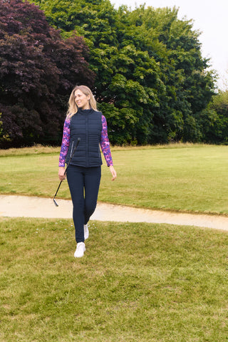 Pure Golf Ladies Eve Reversible Gilet- Autumn Aquarelle