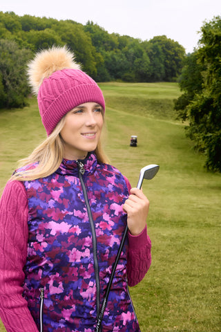 Pure Golf Ladies Eve Reversible Gilet- Autumn Aquarelle