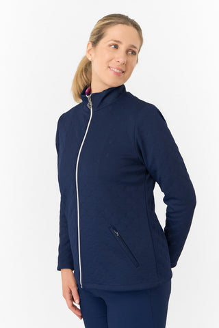 Pure Golf Ladies Lola Lined Textured Winter Jacket - Navy