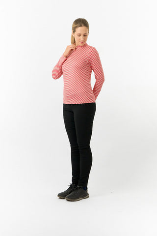 Pure Golf Ladies Arusha Long Sleeve Mid Layer Quarter Zip- Woven Chantilly