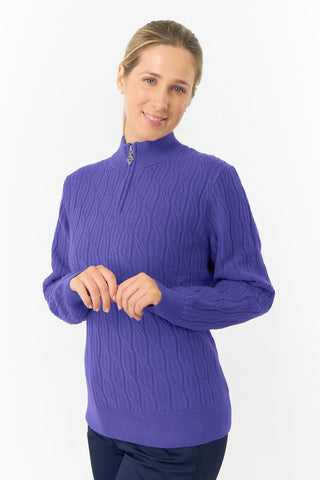Pure Golf Ladies Sorrell Lined Jumper (Margot Knit) - Future Dusk