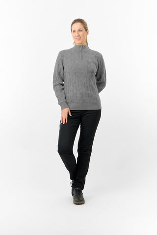 Pure Golf Ladies Sorrell Lined Jumper (Margot Knit) - Charcoal Grey