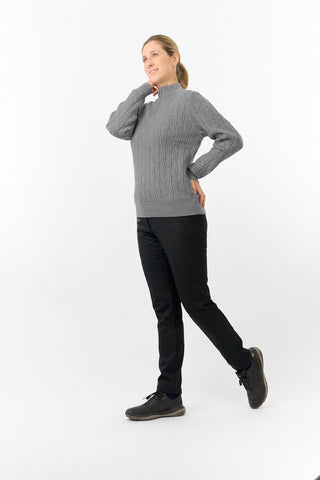 Pure Golf Ladies Sorrell Lined Jumper (Margot Knit) - Charcoal Grey