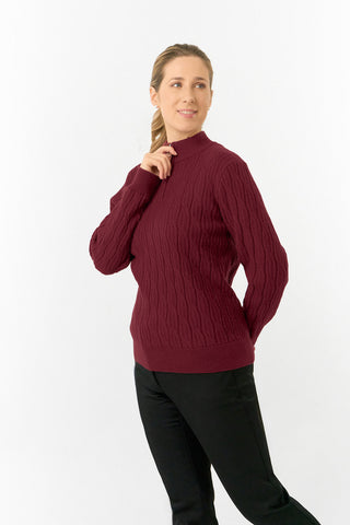 Pure Golf Ladies Sorrell Lined Jumper (Margot Knit) - Merlot