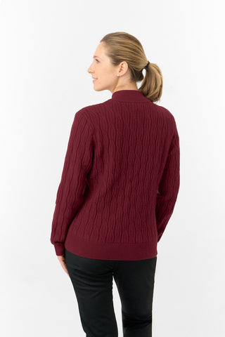 Pure Golf Ladies Sorrell Lined Jumper (Margot Knit) - Merlot