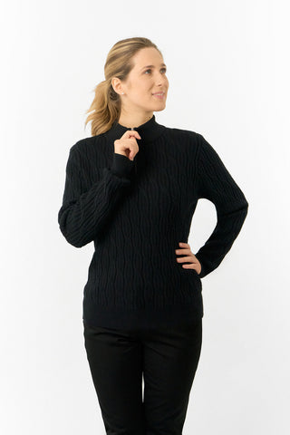 Pure Golf Ladies Sorrell Lined Jumper (Margot Knit) - Black
