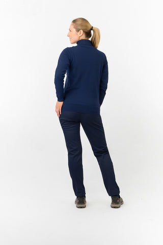 Pure Golf Ladies Sarah Fur Lined Roll Neck - Navy