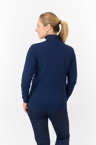 Pure Golf Ladies Sarah Fur Lined Roll Neck - Navy
