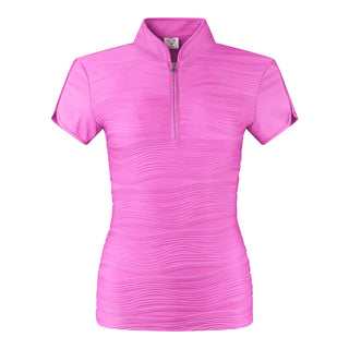 Pure Golf Cove Ladies Cap Sleeve Polo Shirt - Azalea