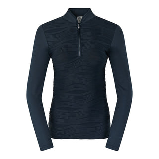 Pure Golf Cove Long Sleeve Zip Womens Golf Top - Navy