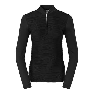 Pure Golf Cove Long Sleeve Zip Top - Black
