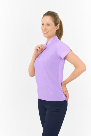 Valley Cap Sleeve Ladies Golf Polo Shirt - Lilac