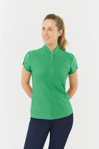 Valley Cap Sleeve Ladies Golf Polo Shirt - Emerald