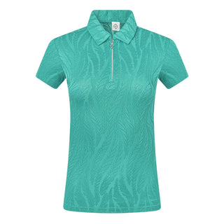 Freya-Jacquard Ladies Golf Short Sleeve Polo Shirt - Ocean