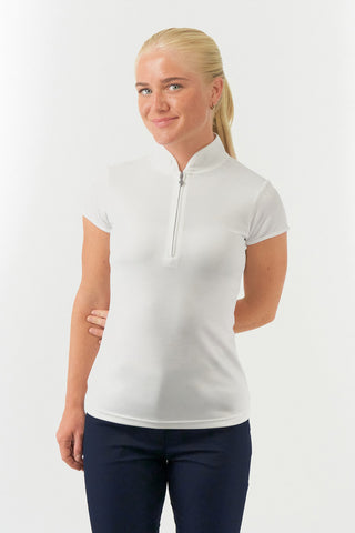 Bloom2 Ladies Cap Sleeve Polo Shirt - White