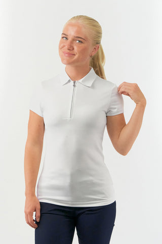 Thrive Cap Sleeve Women's Golf Polo Shirts - White