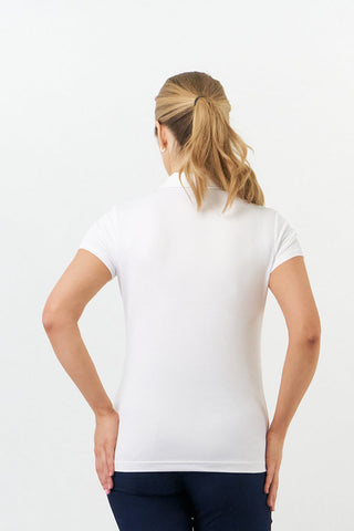 Thrive Cap Sleeve Women's Golf Polo Shirts - White