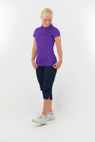 Thrive Cap Sleeve Women's Golf Polo Shirts - Purple