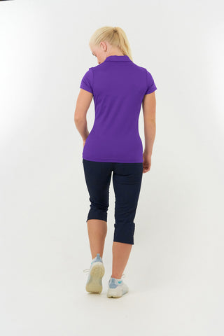 Thrive Cap Sleeve Women's Golf Polo Shirts - Purple