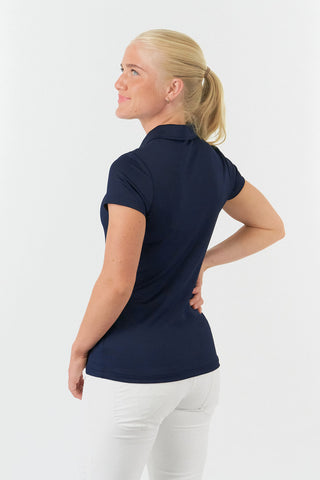Thrive Cap Sleeve Women's Golf Polo Shirts - Navy