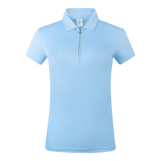 Thrive Cap Sleeve Women's Golf Polo Shirts - Pale Blue