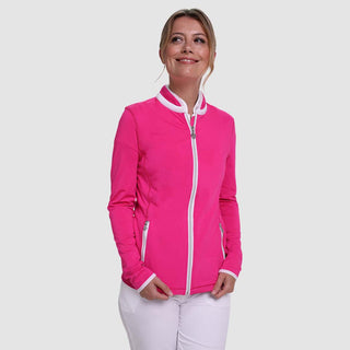 Mist Ladies Golf Full Zip Mid Layer - Hot Pink