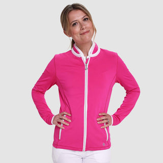Mist Ladies Golf Full Zip Mid Layer - Hot Pink