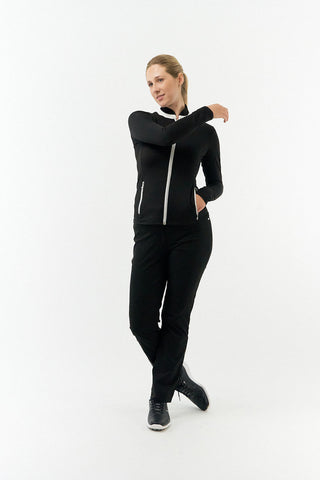 Mist Ladies Golf Full Zipped Mid Layer - Black