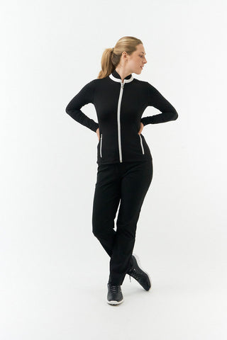 Mist Ladies Golf Full Zipped Mid Layer - Black