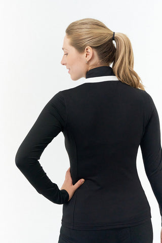 Mist Ladies Golf Full Zipped Mid Layer - Black