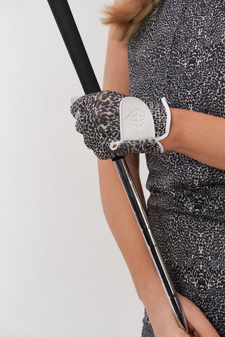 Alisa Cabretta Leather Lycra Ladies Golf Glove- Cheetah