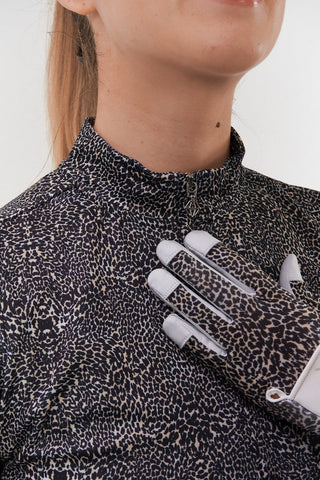 Alisa Cabretta Leather Lycra Ladies Golf Glove- Cheetah