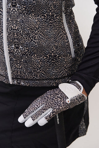Alisa Cabretta Leather Lycra Ladies Golf Glove- Cheetah