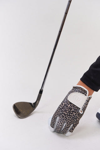 Alisa Cabretta Leather Lycra Ladies Golf Glove- Cheetah