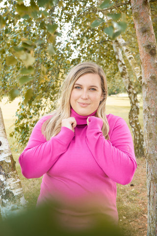 Pure Golf Super Soft Glow Roll Neck - Pink Topaz