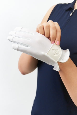 Eden Cabretta Leather Lycra Comfort Stretch Golf Glove- White