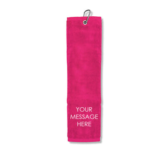 Blank Tri Fold Ladies Golf Towel - Pink