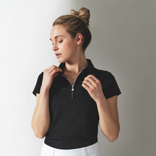 Daily Sports Macy Cap Sleeve Polo Shirt - Black
